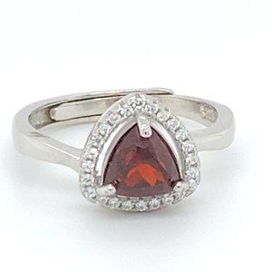 Spessartite 1.20ct White Gold Finish Solid 925 Sterling Silver Ring